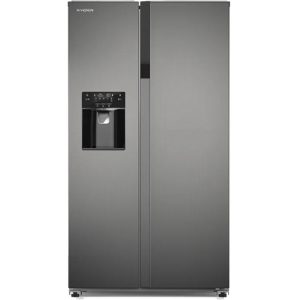 یخچال فریزر ساید بای ساید ایکس ویژن مدل HS600 ظرفیت ۲۸ فوت اتوماتیک رنگ سیلور
